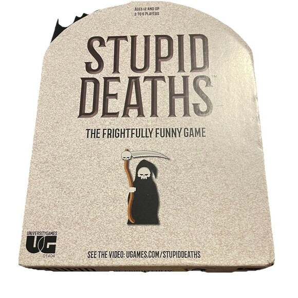 Stupid Deaths The Frightfully Funny Game Board Opened Never Used  COMPLETE Game - Picture 1 of 9